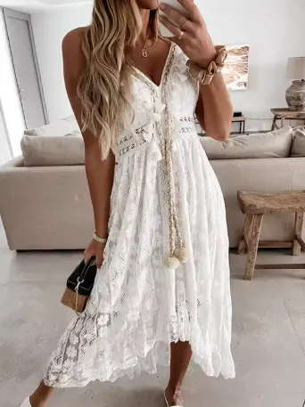 Polished Refined Women's Lace Midi Dress