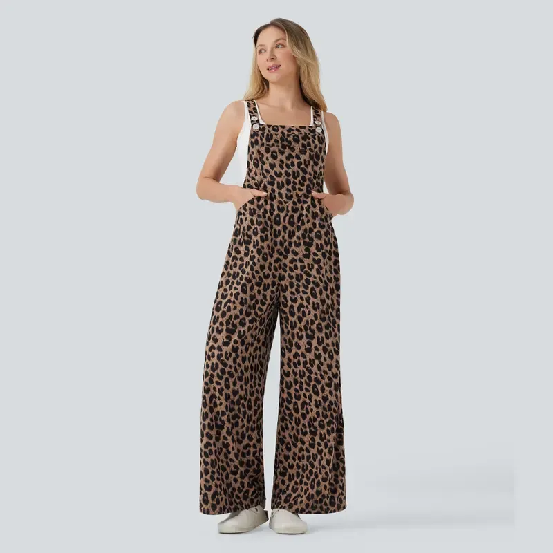 🔥Leopard Print Casual Overalls (With Pockets)