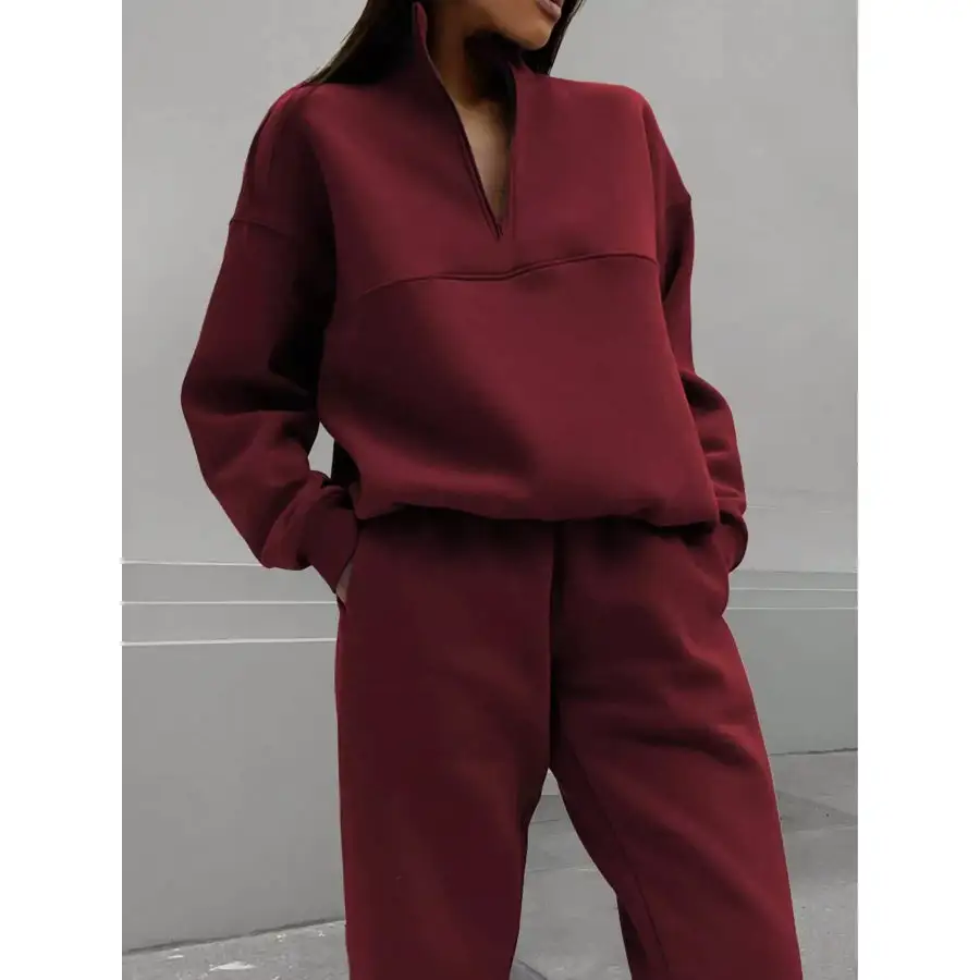 Classic Half Zip Sweatshirt and Pants Set