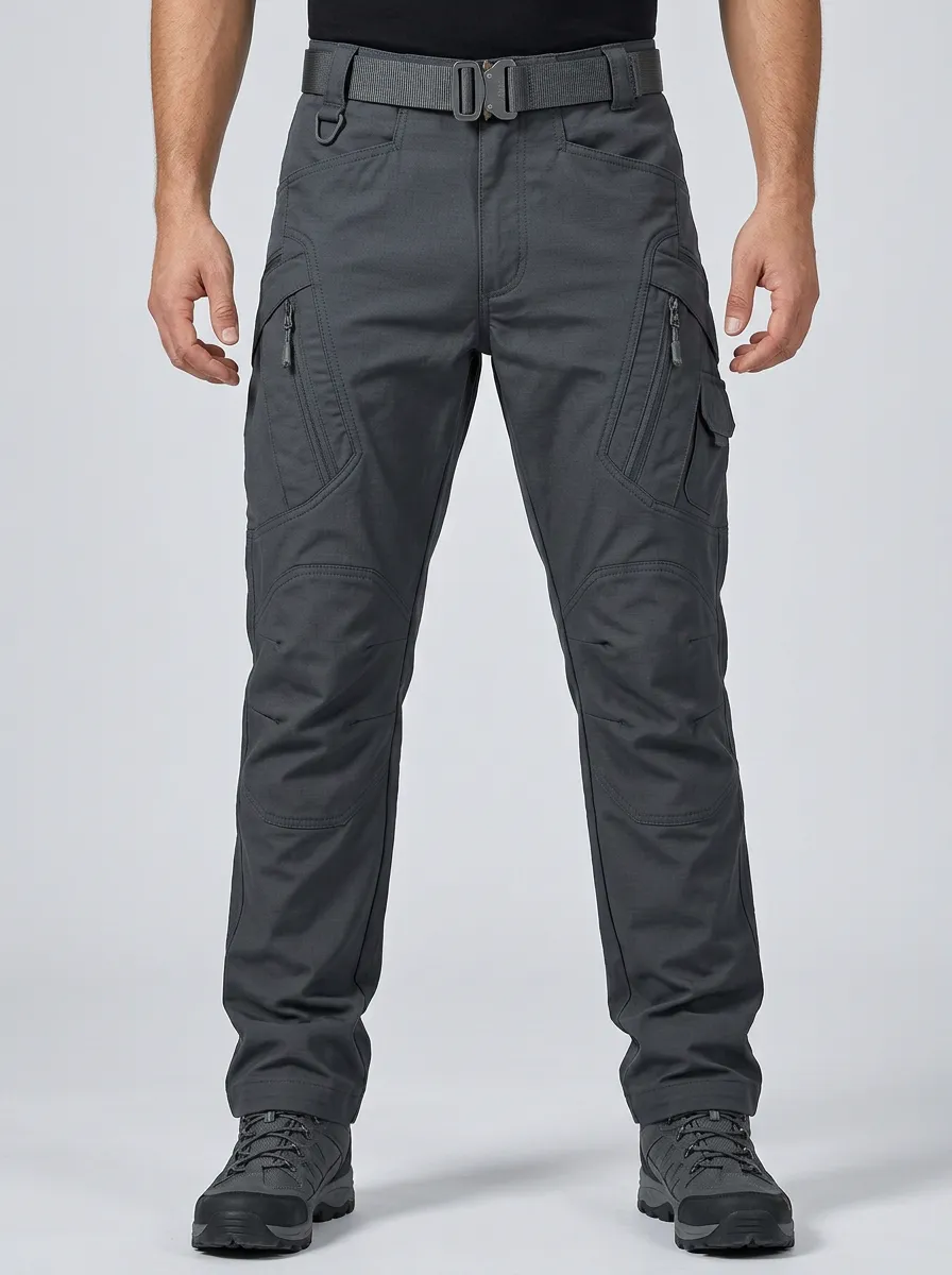 Outdoor-Ready Zipper Pocket Outdoor Look Men's Work Pants