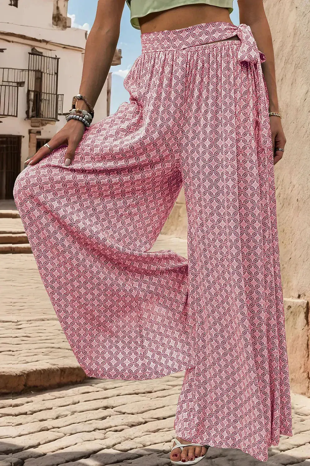 Soft Tie Waist Tie Detail Pants