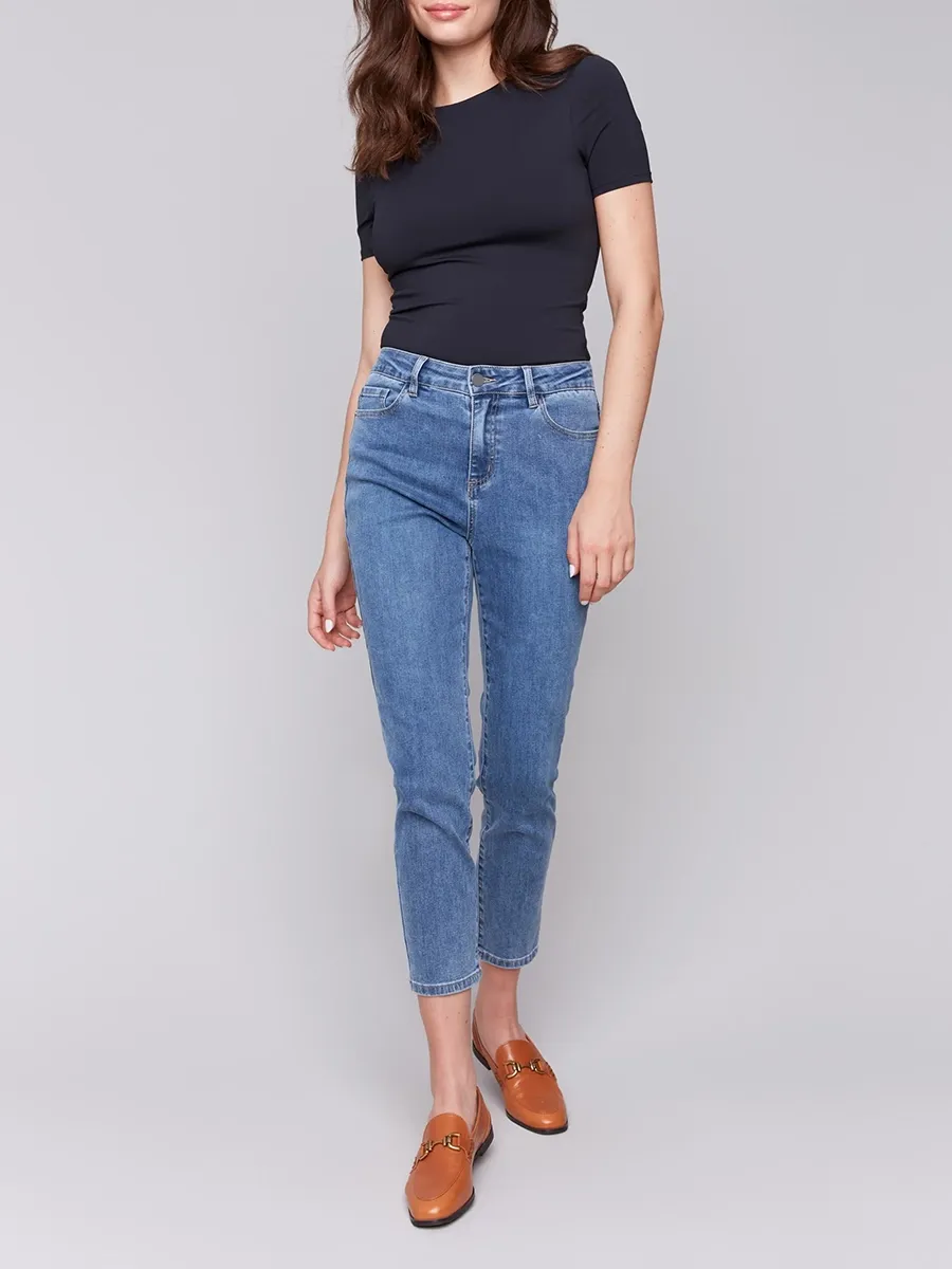 Soft Skin-Friendly Straight-Leg Slim Jeans