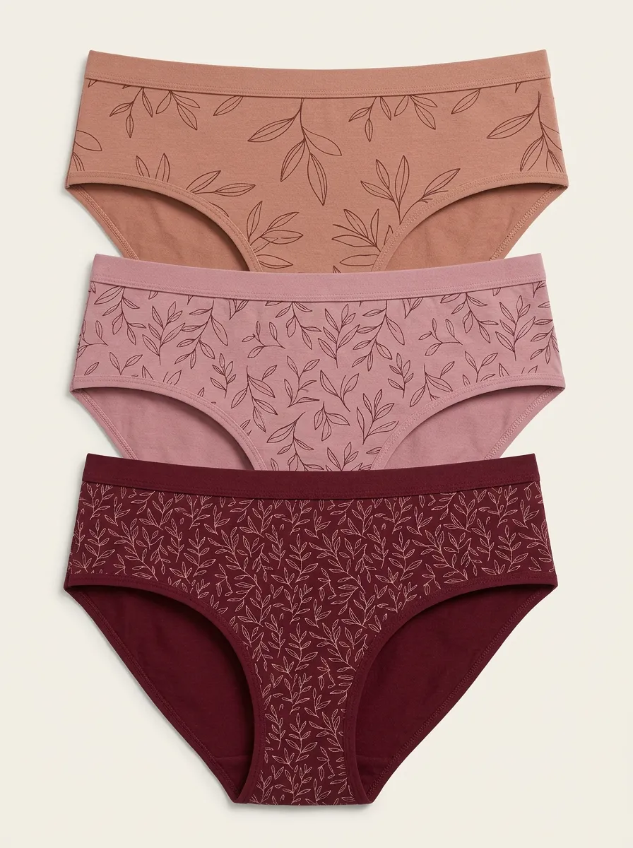 Classic Botanical Leaf-Pattern Panty Set