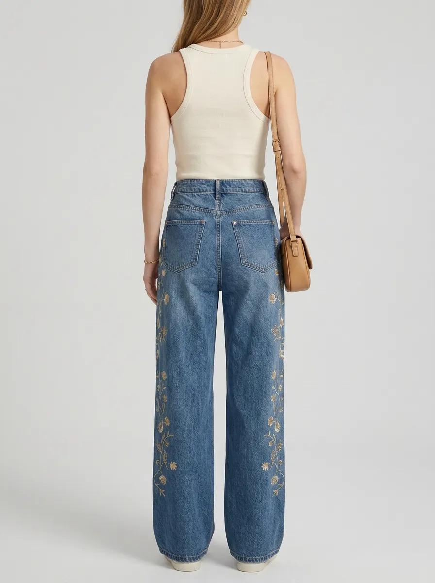 Women's Wide Leg Denim Jeans