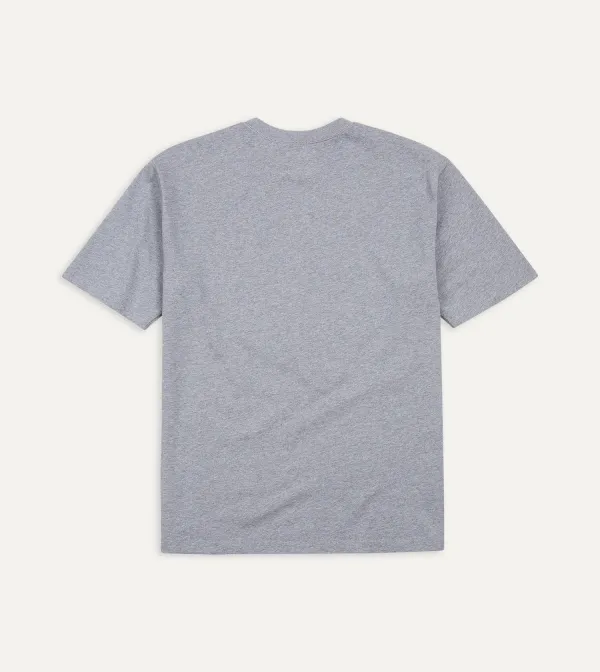 Casual Style Grey Cotton Crew Neck Hiking T-Shirt