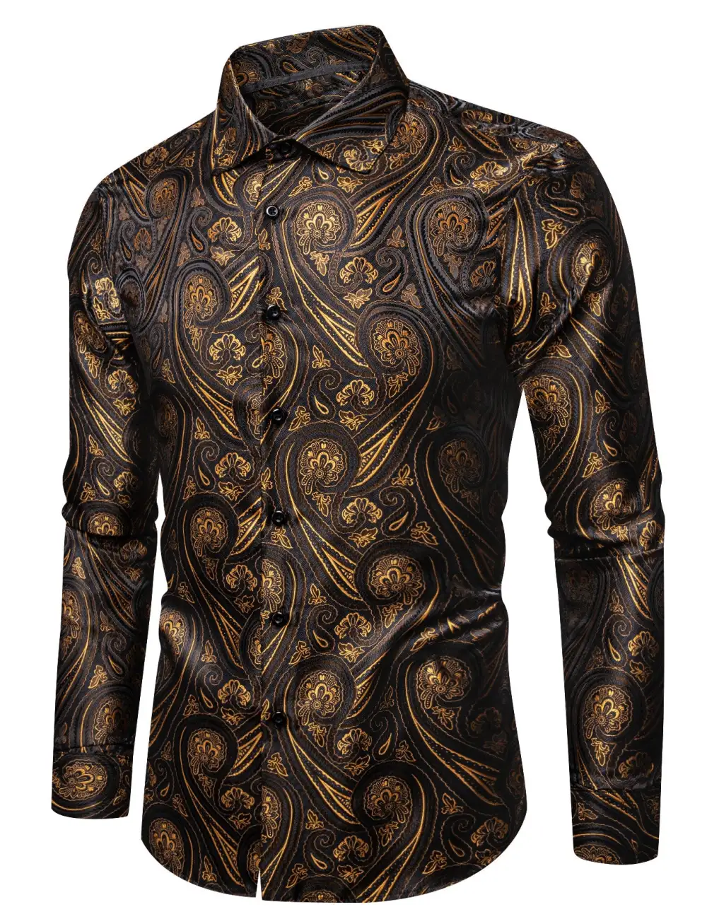 Refined Paisley Button Down Casual Dress Shirt