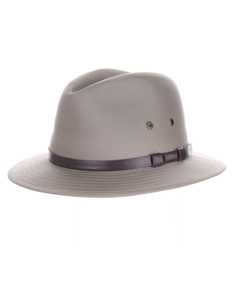 Natural Straw Fedora Hat with Leather Band