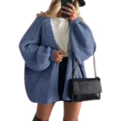 🔥Women's Oversized Cardigan Sweater Fall Long Lantern Sleeve Knit Open Front Lightweight Sweater Knitwear Tops🔥