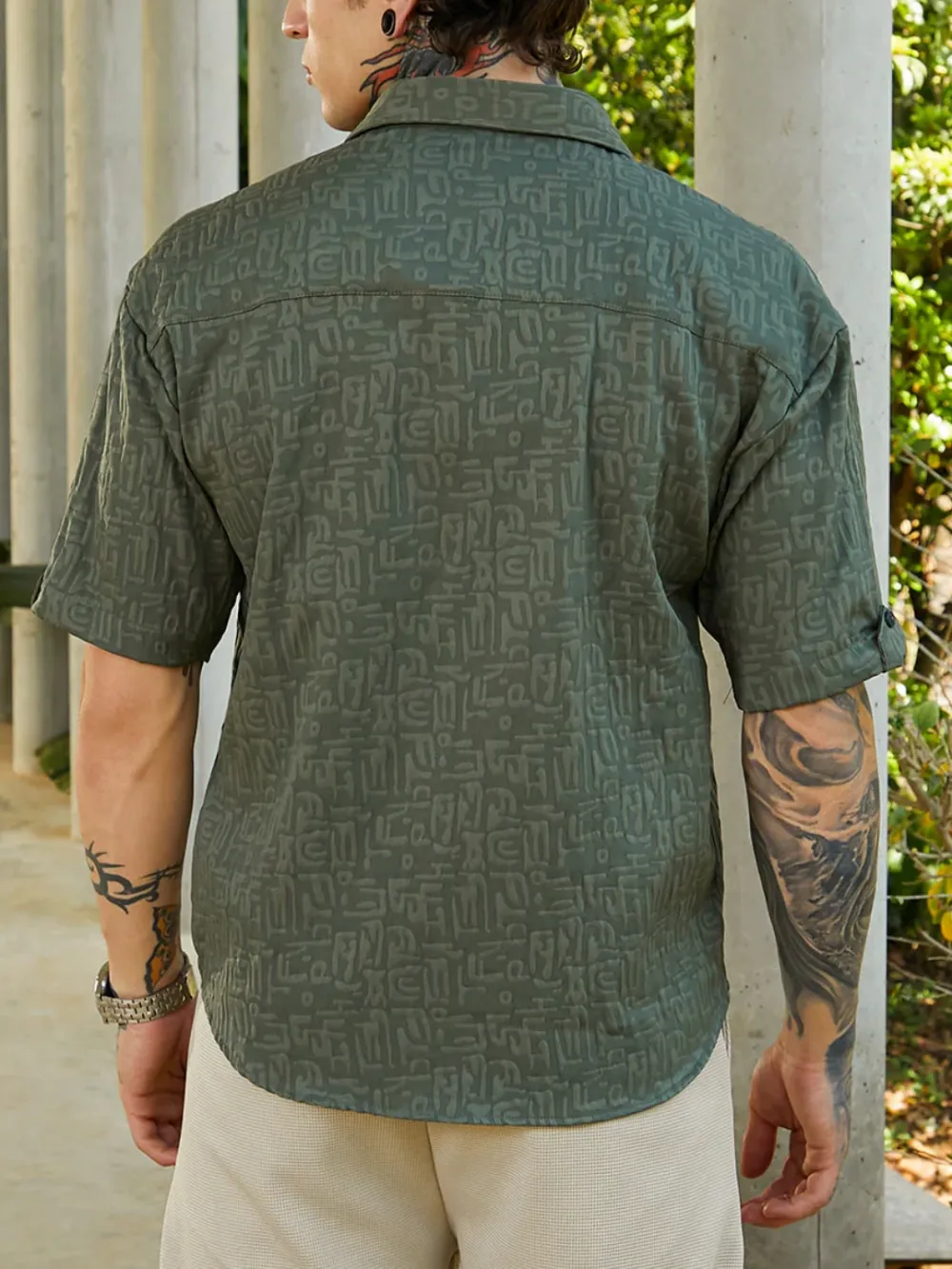 Green Casual Style Oversized Shirt