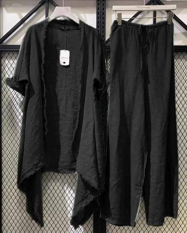 Women's Casual Outerwear & Pants Two-piece Suit