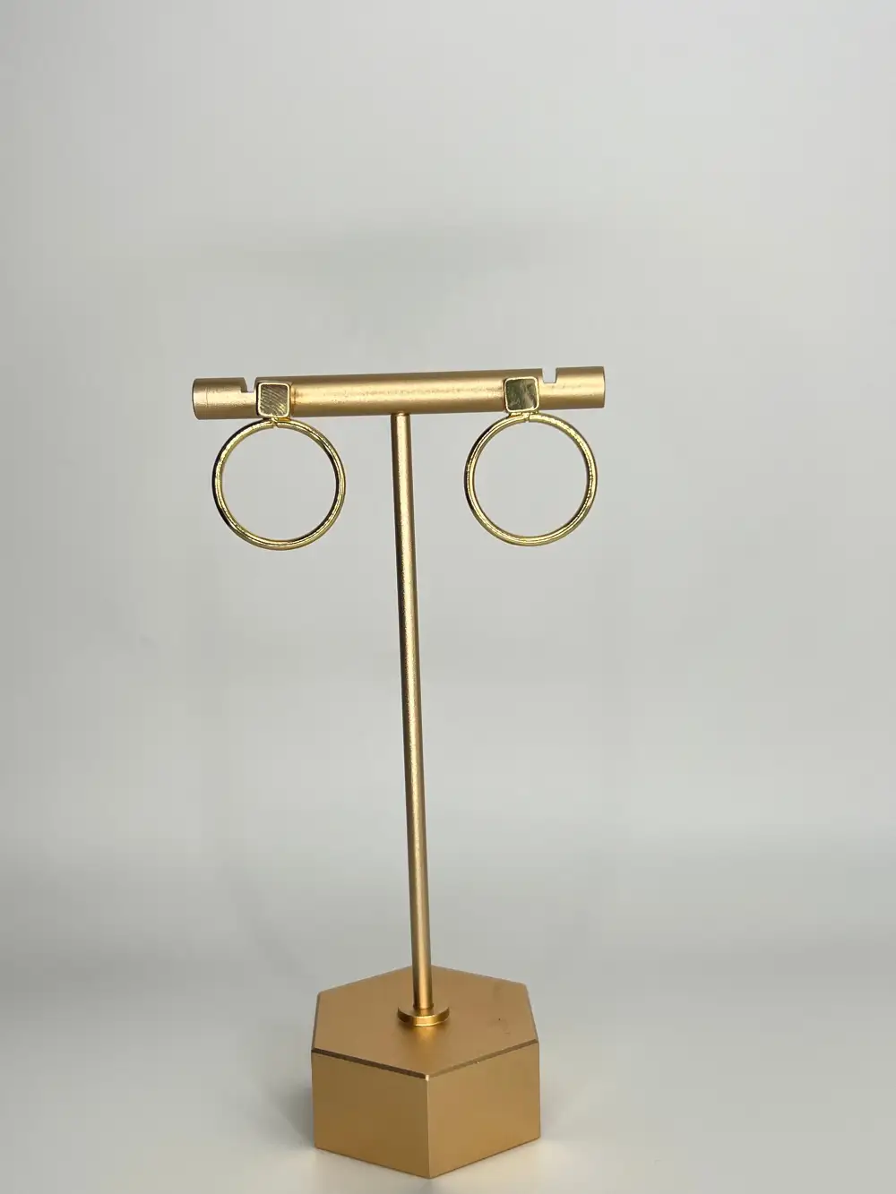 Cube Accent Hoop Earrings