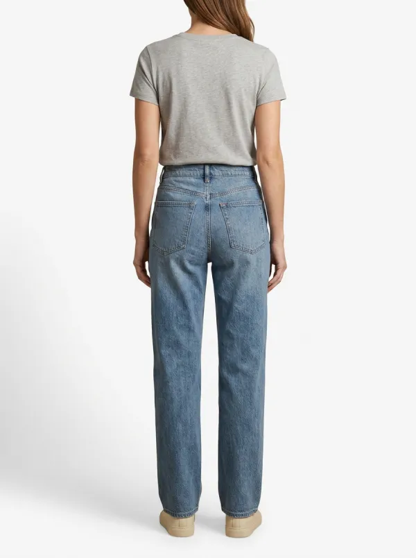 Low-Key High-Rise Straight-Leg Denim Jeans