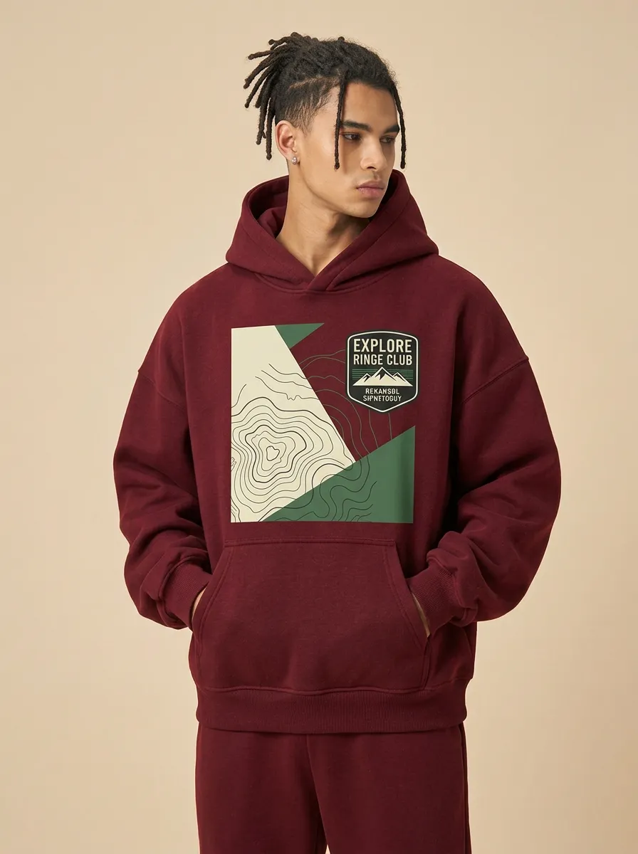Men's Ridge Mountain Explorer Topographic Graphic Hoodie
