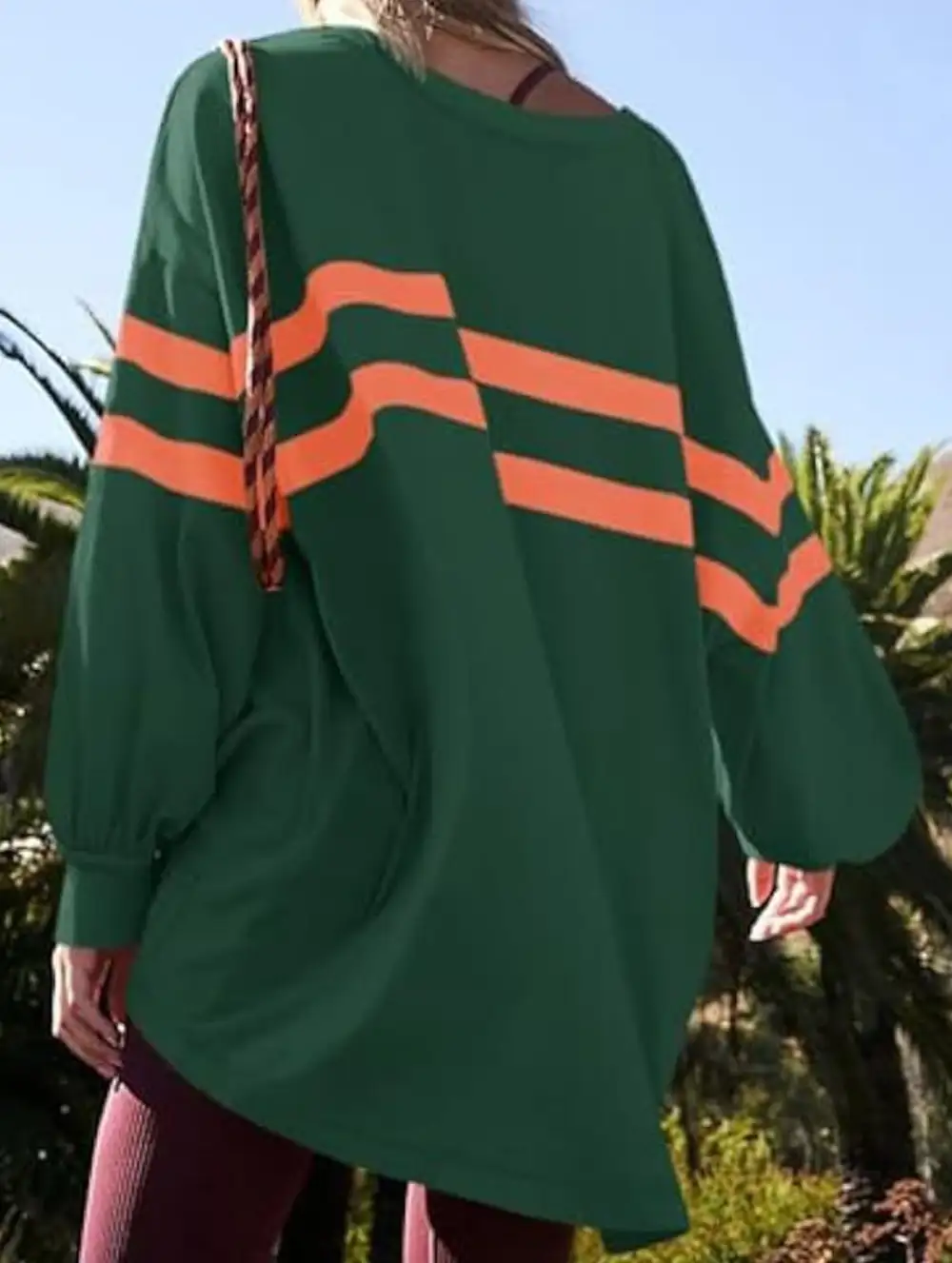 Striped Crew Neck Loose Sweatshirt