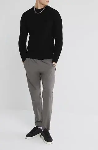 Men's Black  Slim Fit Checkerboard T-Shirt