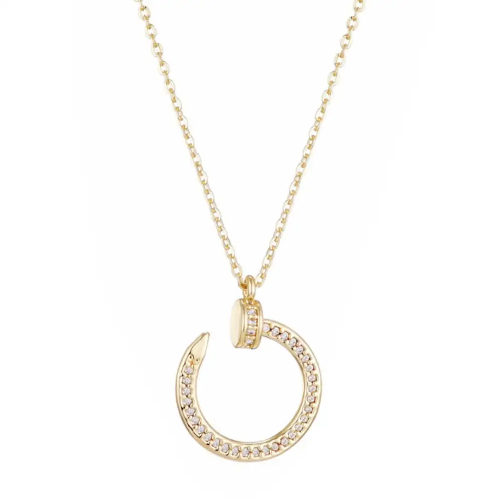 Zirconia Nail-Motif Necklace
