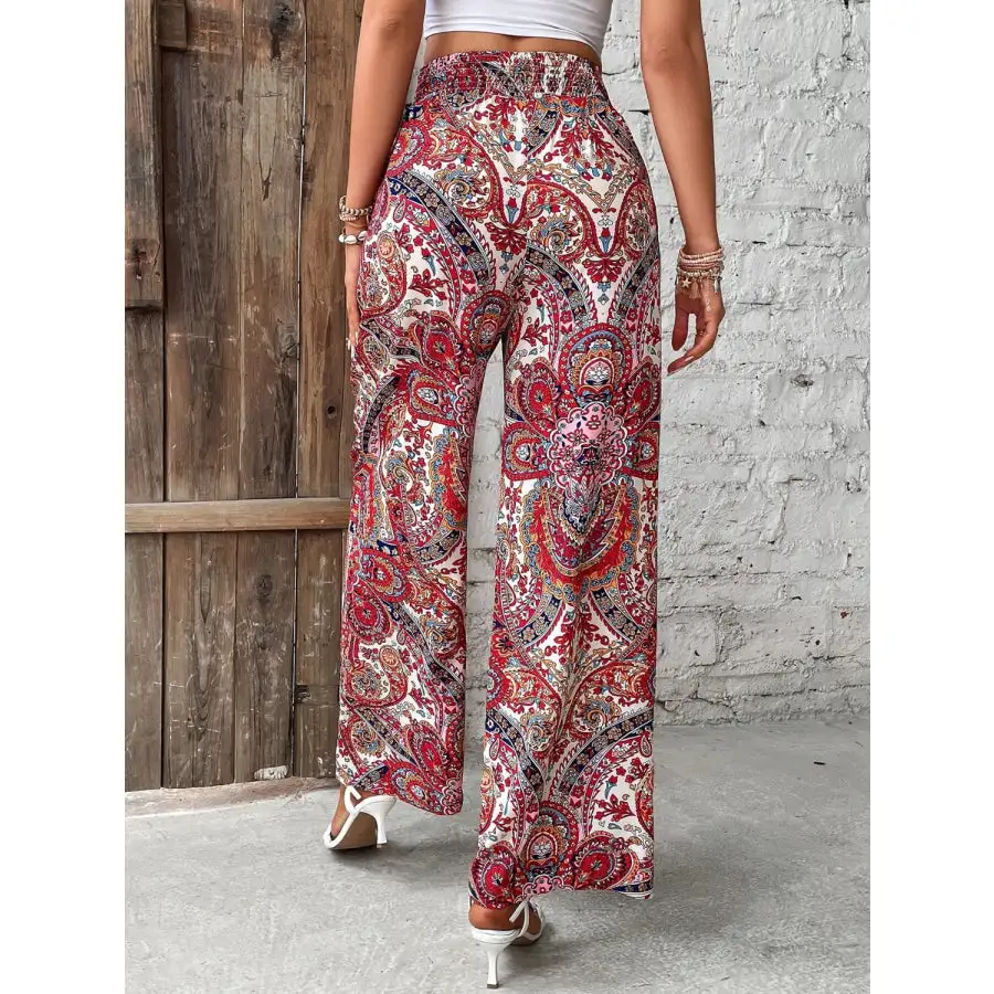 Soft Printed Wide Leg Pants