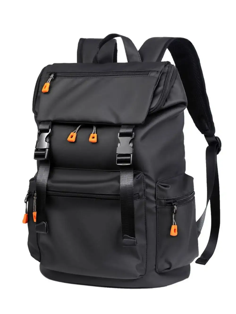 Multi Pocket Woven Fabric Backpack