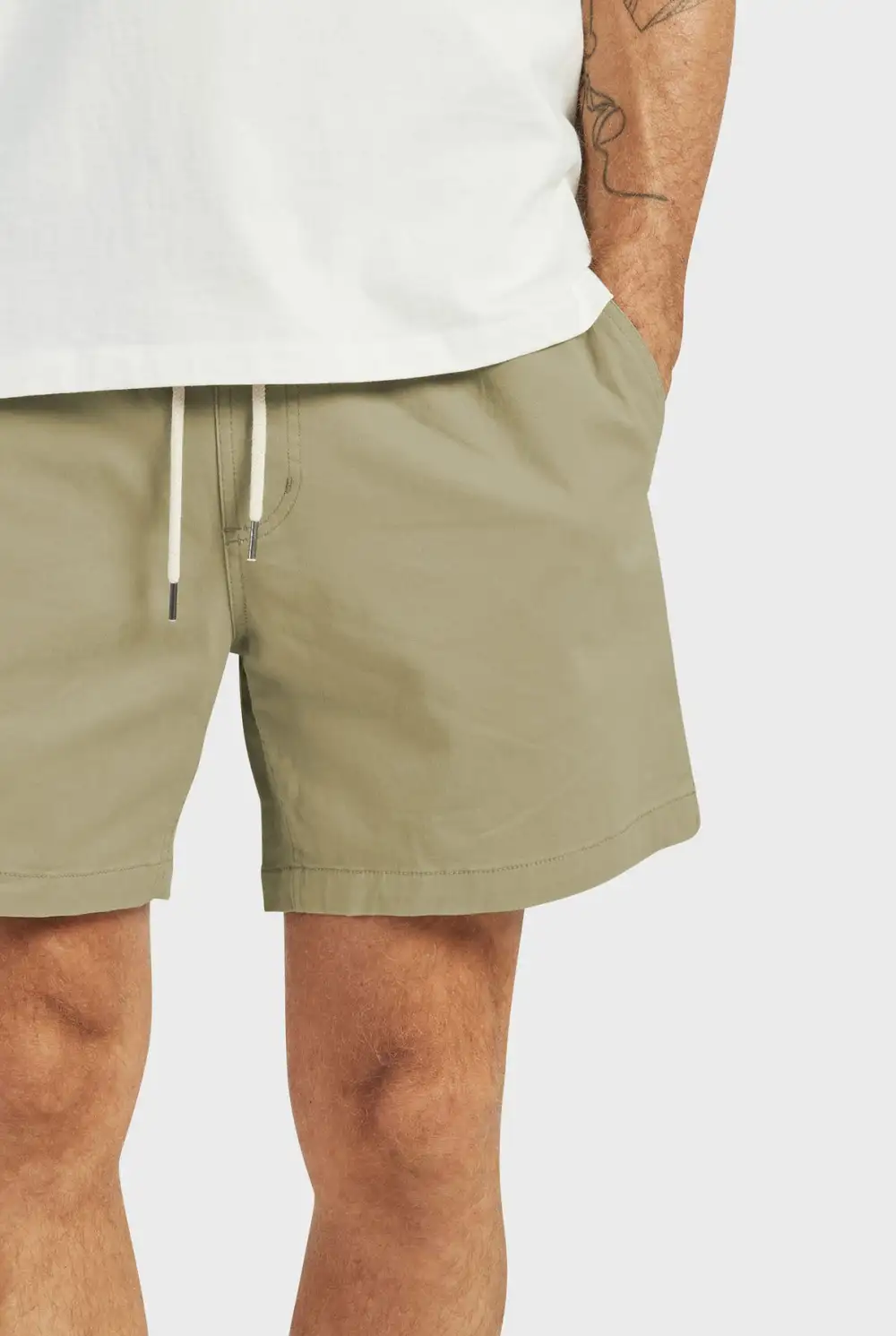 Khaki Cotton Drawstring Short