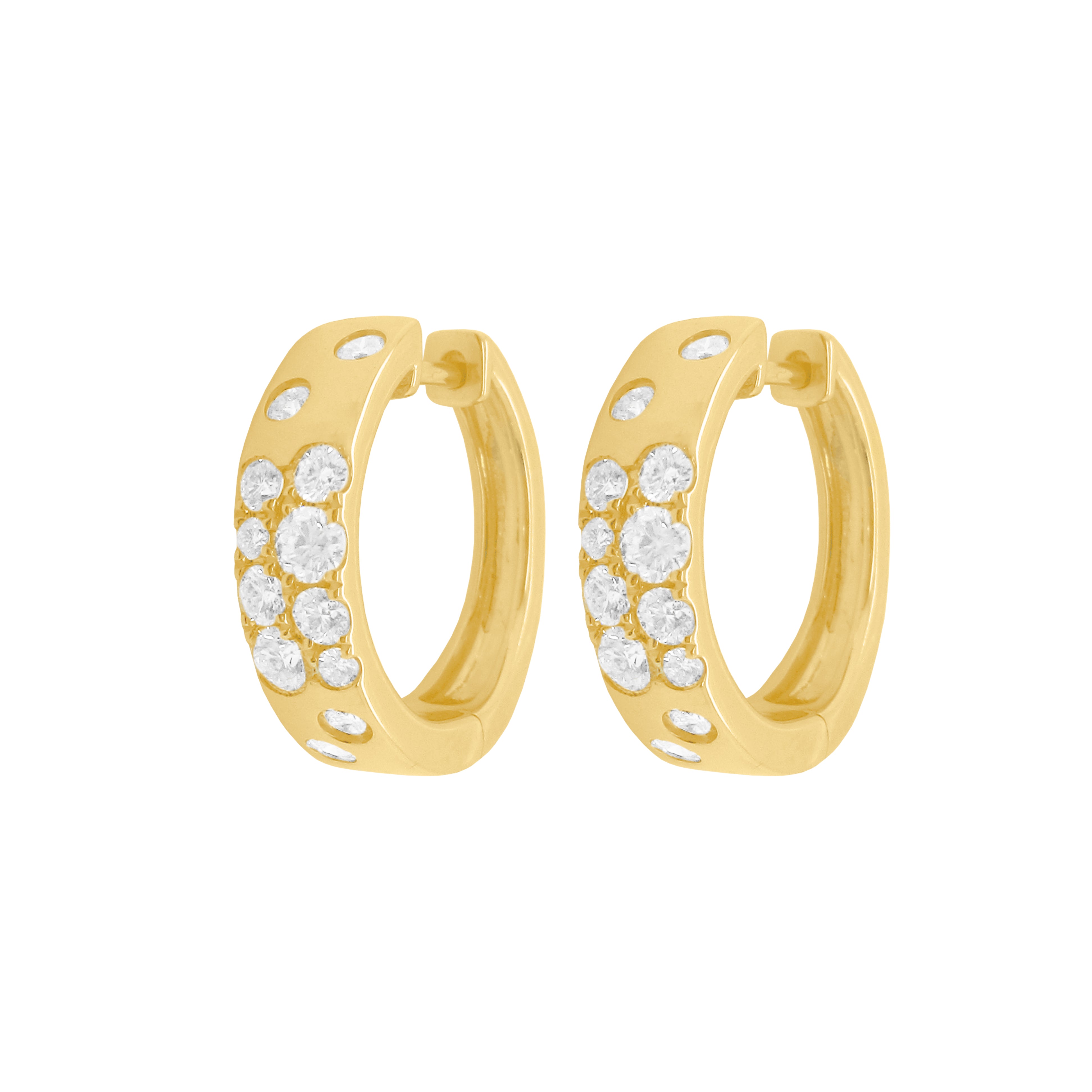 Delicate Minimal Gem Detail Hoop Earrings