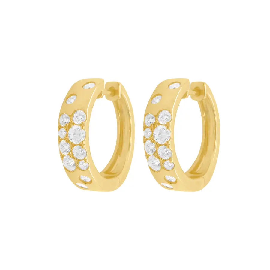 Delicate Minimal Gem Detail Hoop Earrings