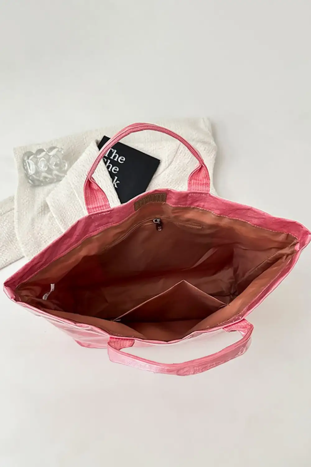 Glossy Striped Everyday Tote Bag