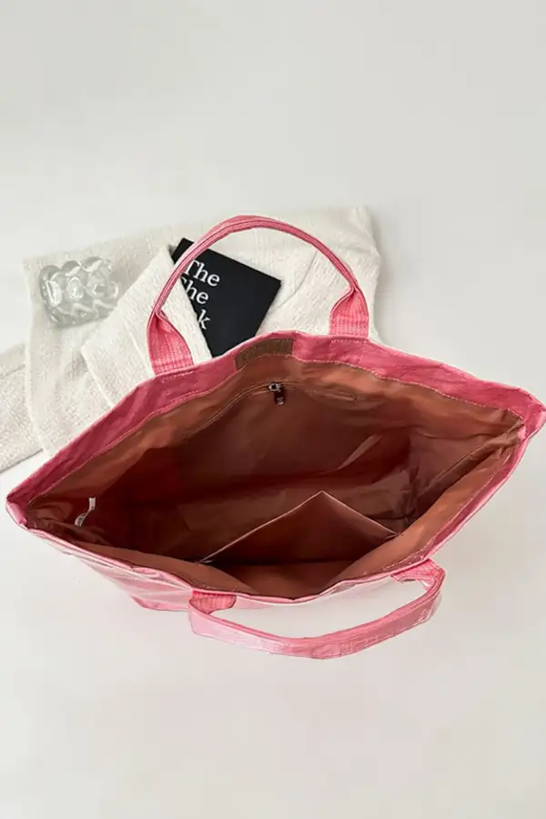 Glossy Striped Everyday Tote Bag