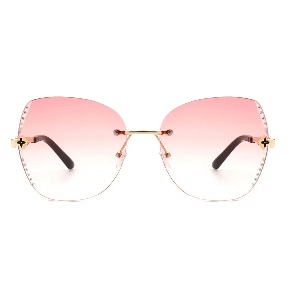 Cozy Rimless Butterfly Frame Sunglasses