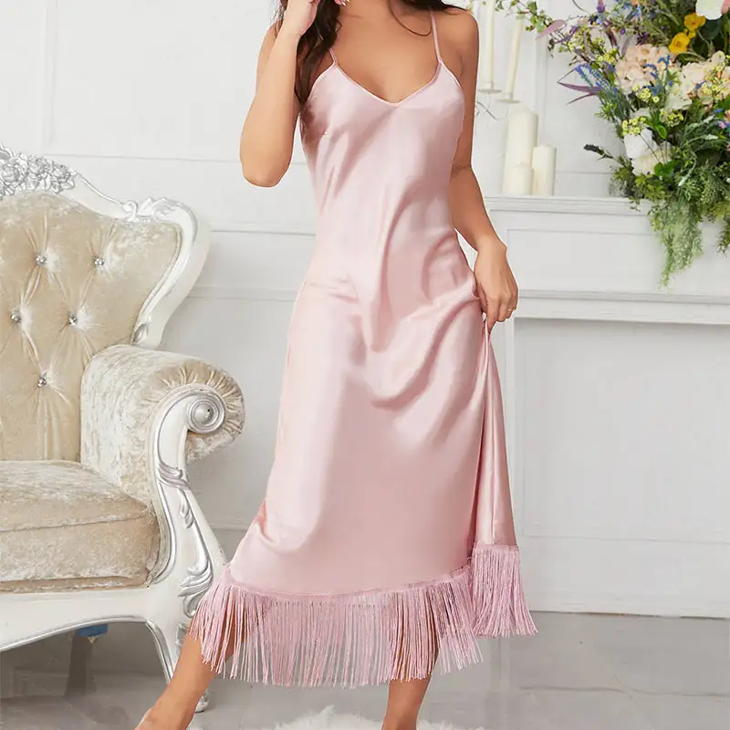 Midi Length Gown with Tassels