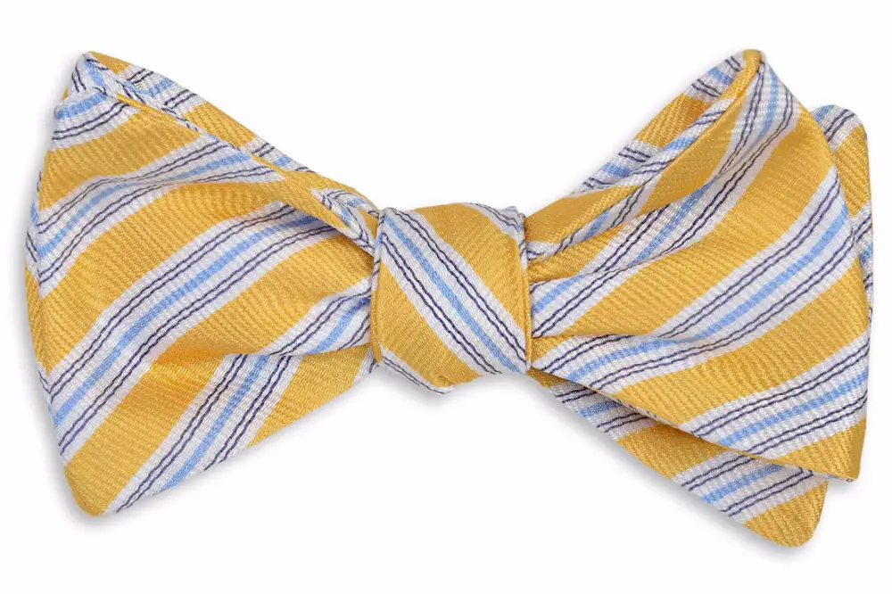 Sleek Statement Striped Bow Tie