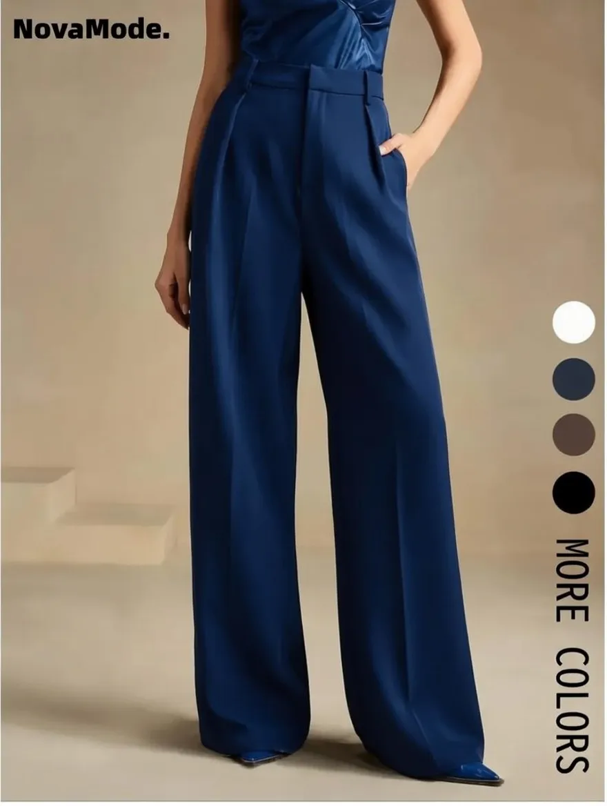 Women's Solid Color Basic Wide-Leg Loose Pants
