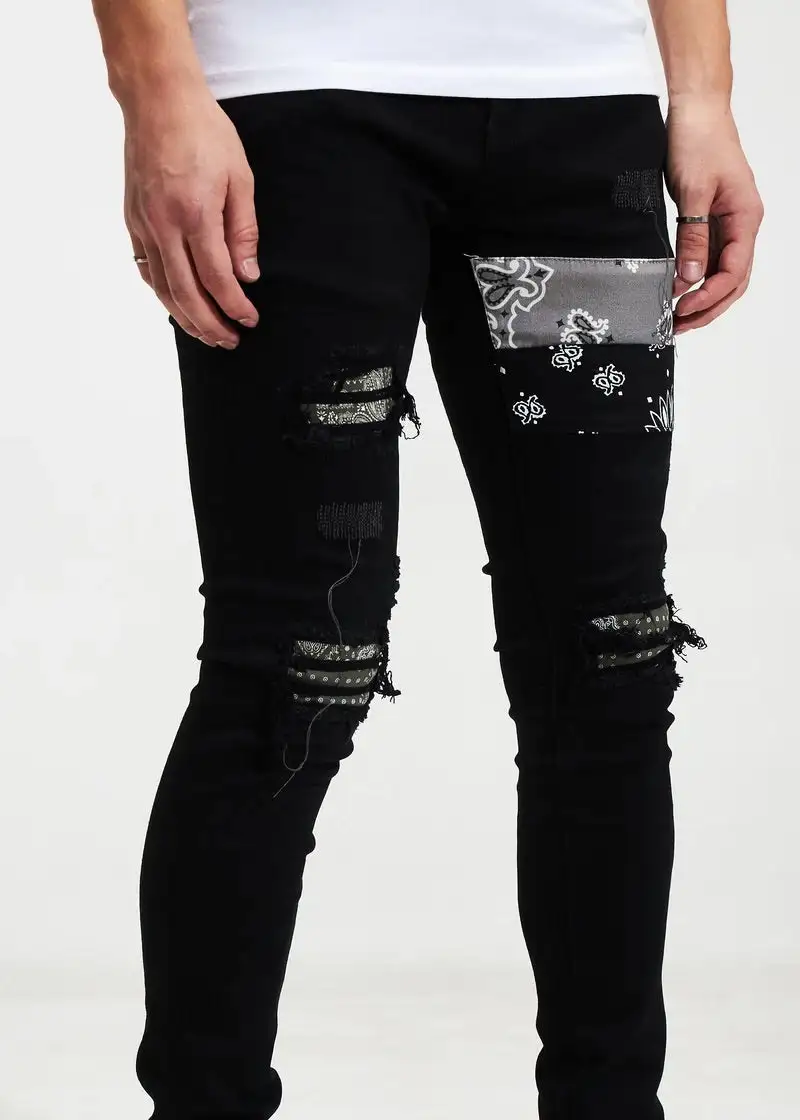 Paisley Patchwork Skinny Jeans