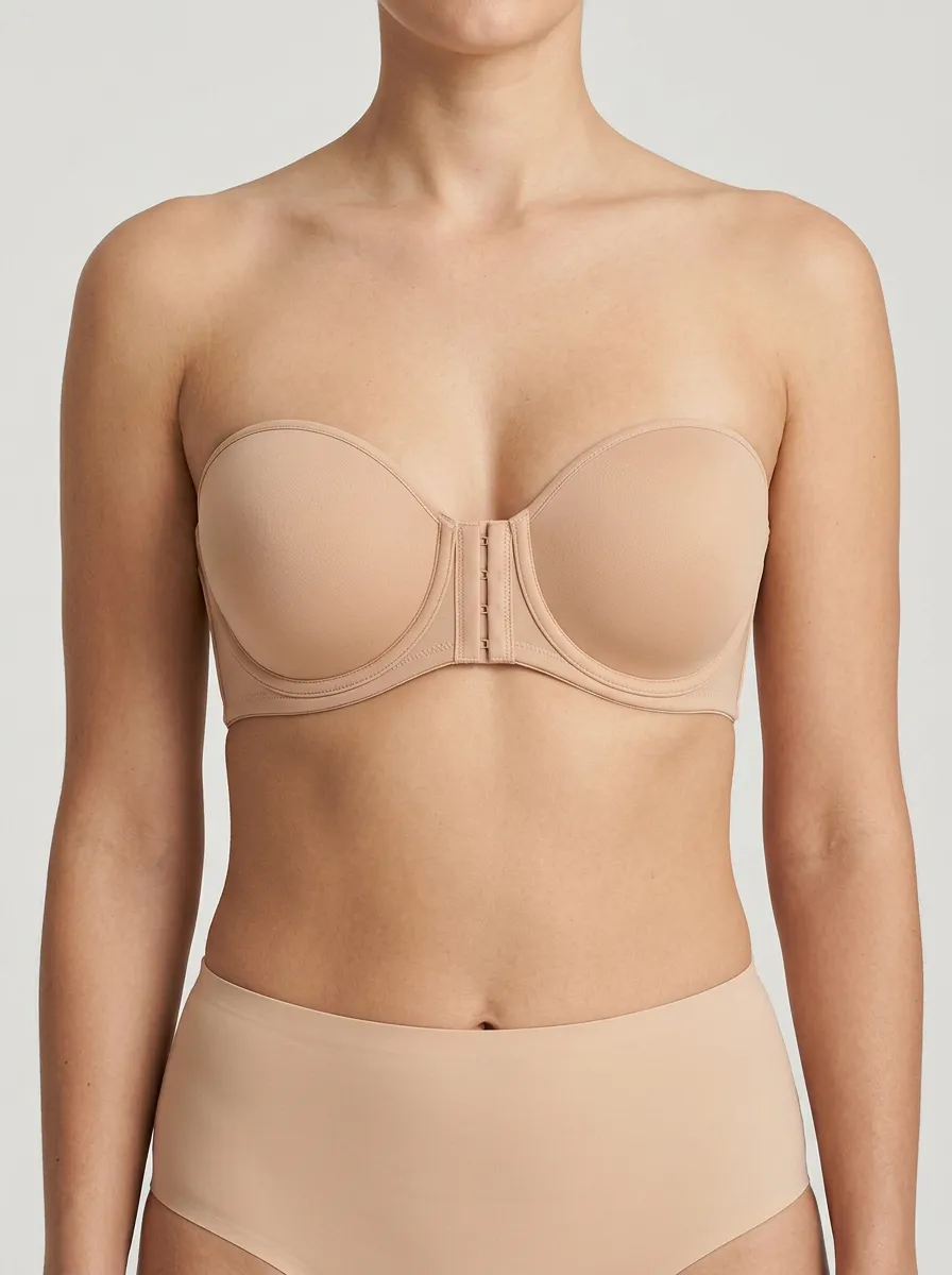 Women's Tonal-Stitch Underwire Front-Closure Strapless Bra