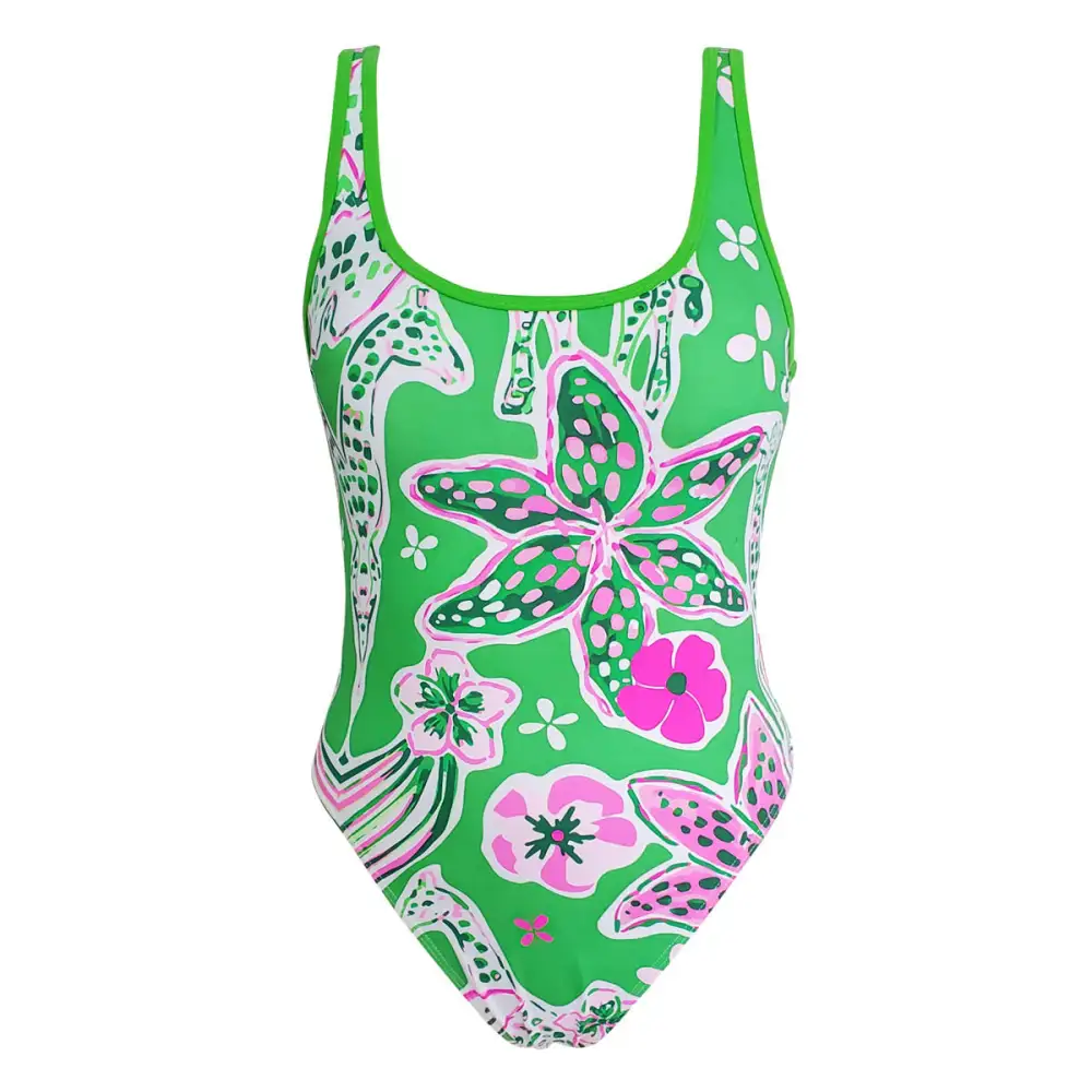 Printed One Piece Swimsuit