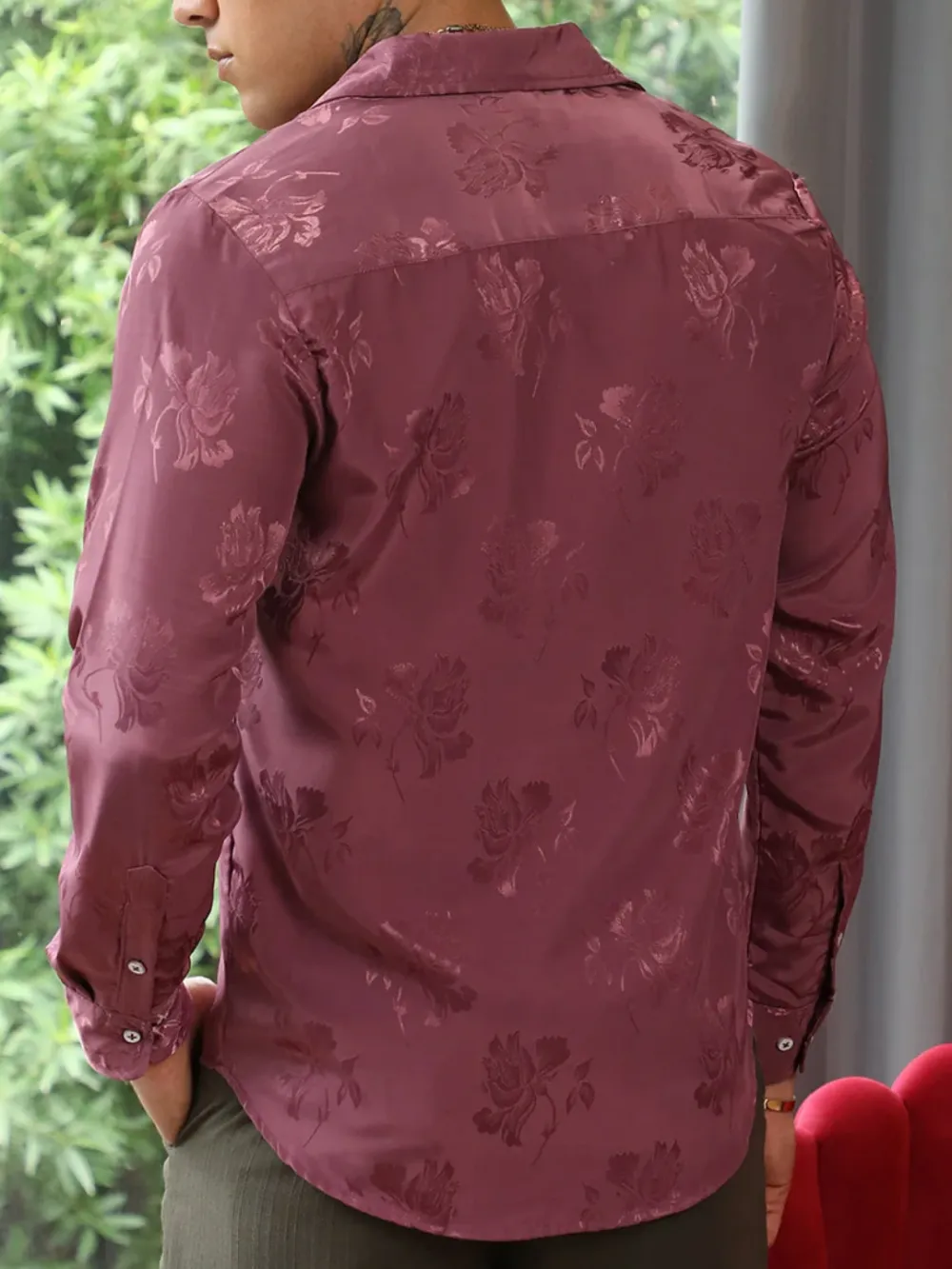 Pink Floral Long Sleeve Button Up Shirt