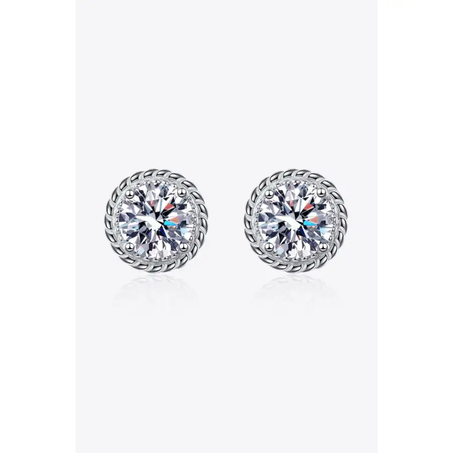 Graceful Moissanite Sterling Silver Stud Earrings