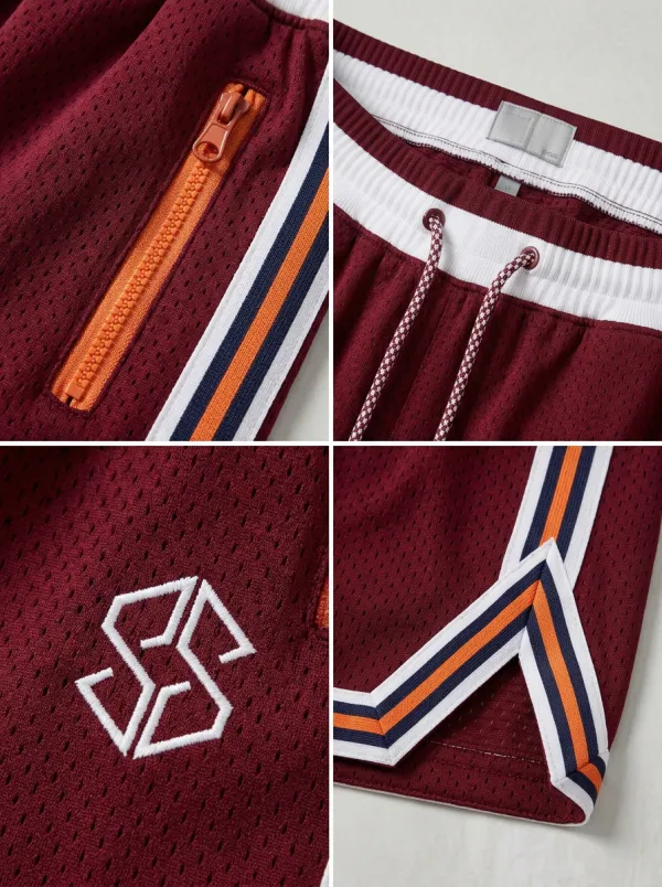 Active Striped Detail Silhouette Men's Basketball Shorts
