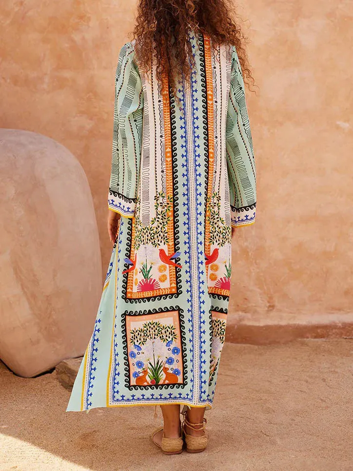 Floral Print Kaftan Kaftan Maxi Dress