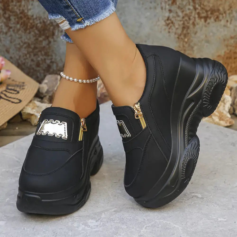 Refined Round Toe Platform Sneakers
