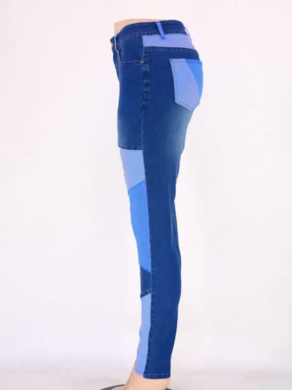 Structured High Waist Skinny Denim Jeans