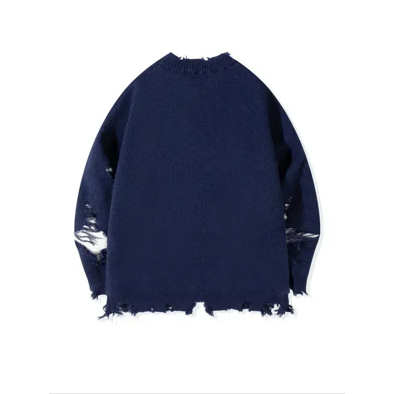 💥DON'T MISS OUT!⏰Men‘s Skull Print Ripped Sweater (Oversized Fit)🛒Final Day Clearance!🔥