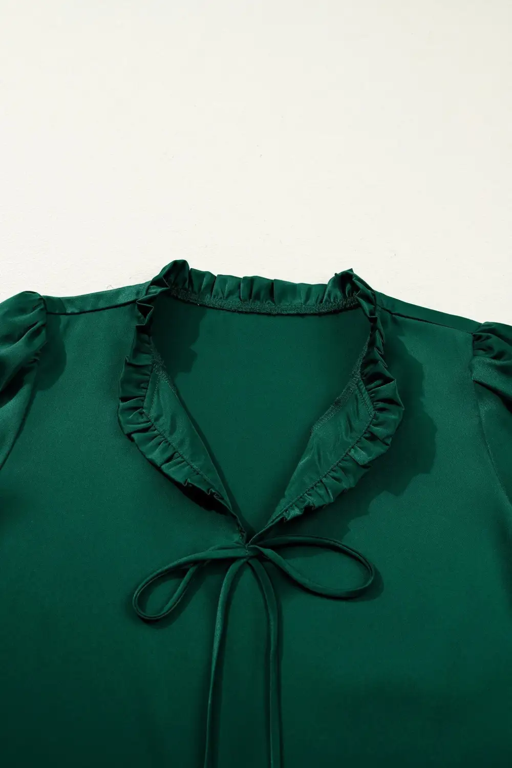 Frilled Bow Detail V-Neck Blouse