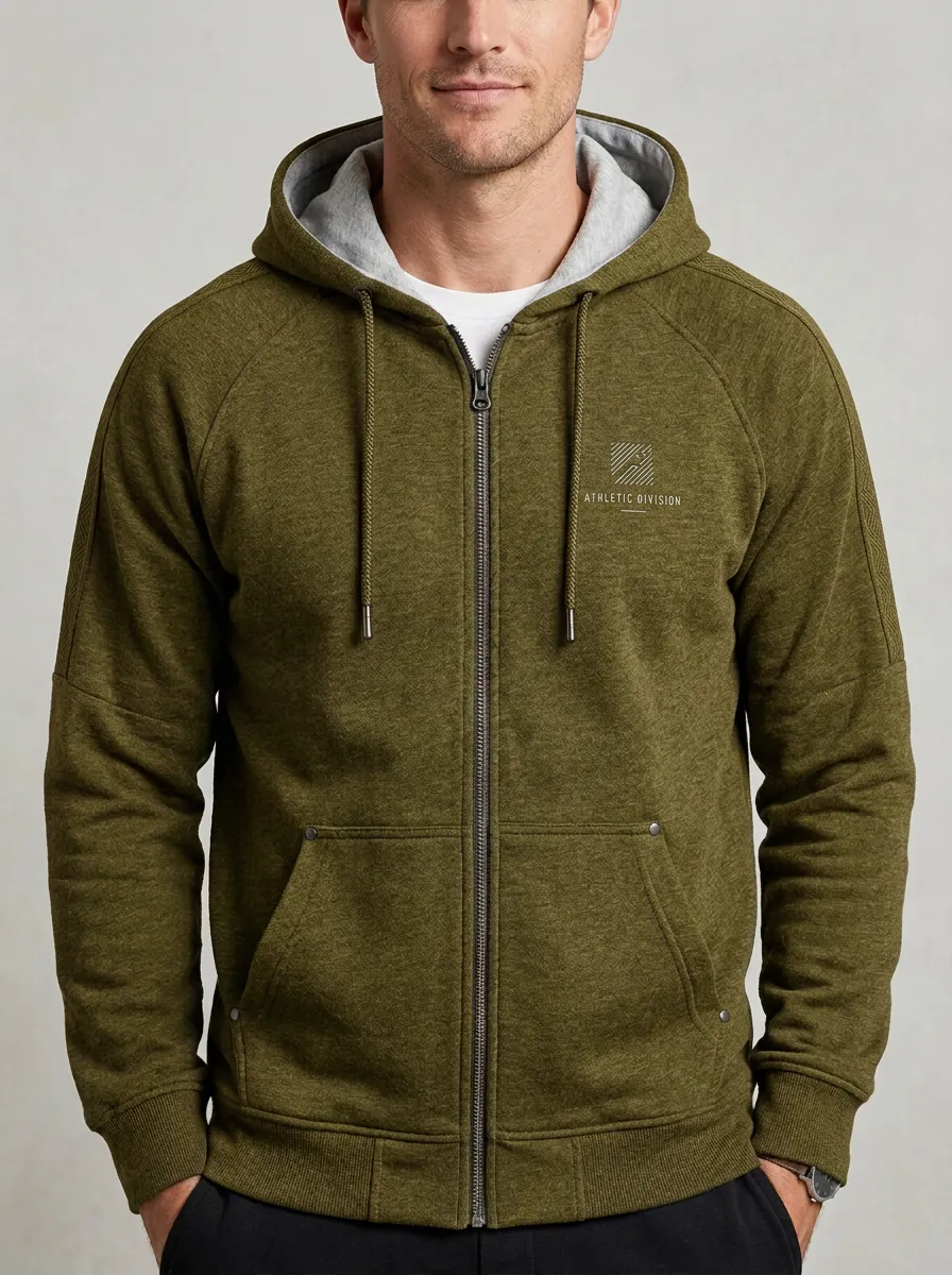Active Zip-Up Hooded Training Look Men's Sport Jacket