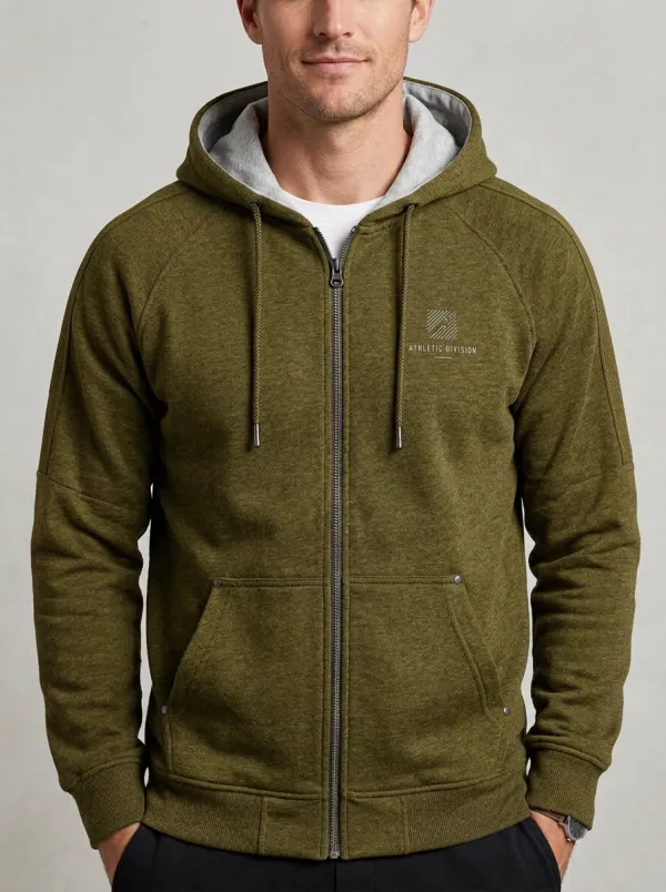 Active Zip-Up Hooded Training Look Men's Sport Jacket