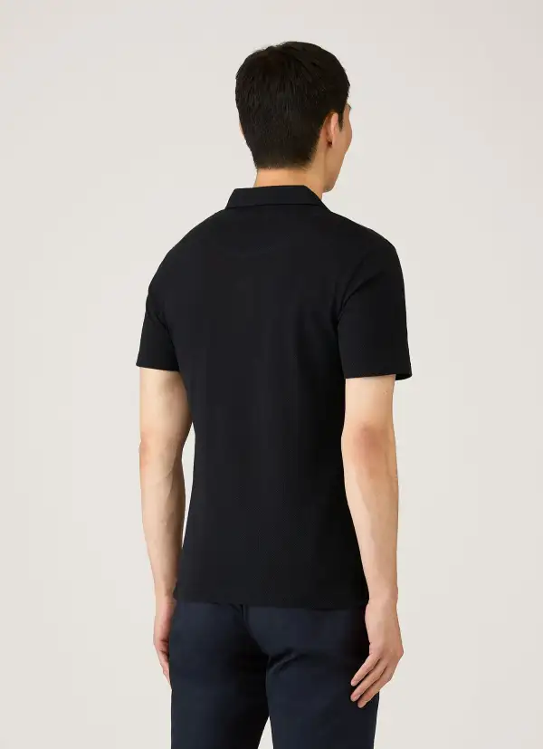 Contemporary Weekend Slim Fit Mesh Cotton Short Sleeve Polo Shirt