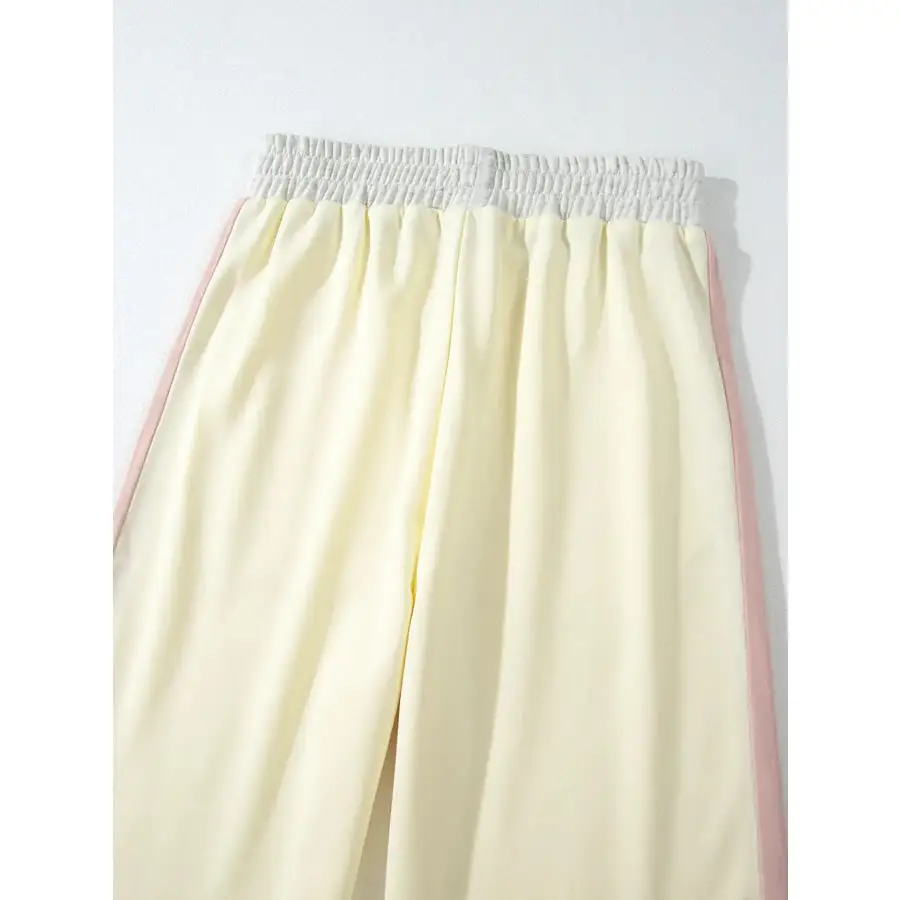 Block Round Neck Top and Pants Set