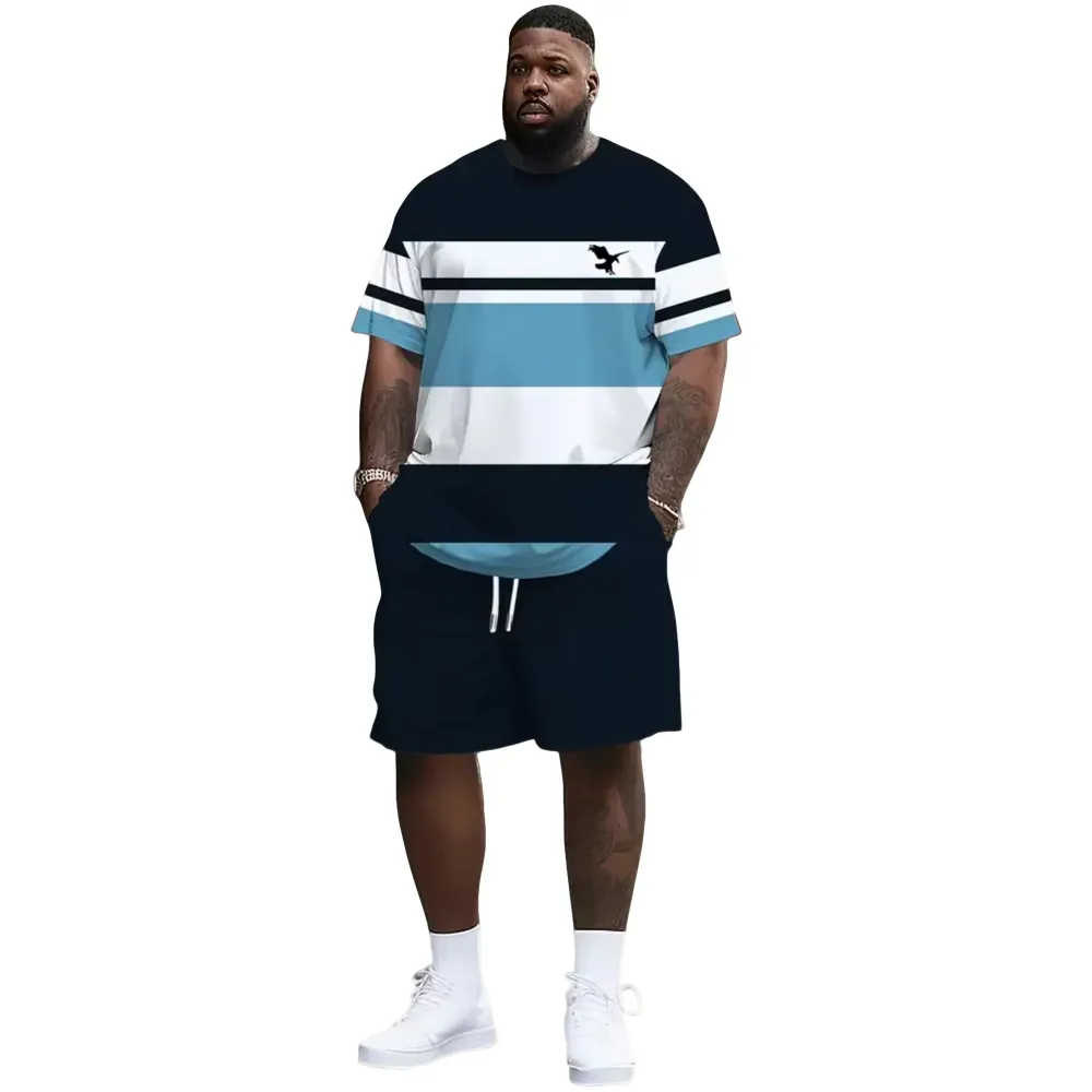 🔥 Men's Striped 2-Piece Summer Set | Ultra-Breathable Tee & Shorts