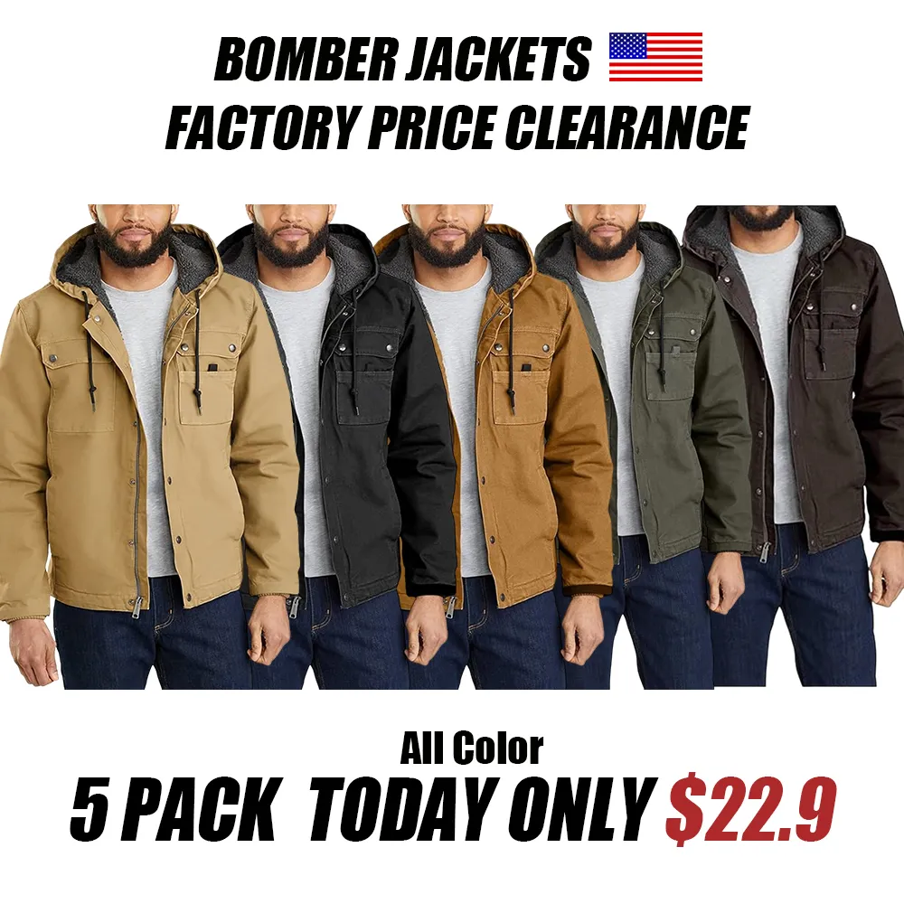 Men's Relaxed Fit Washed Duck Sherpa-Lined Utility Jacket