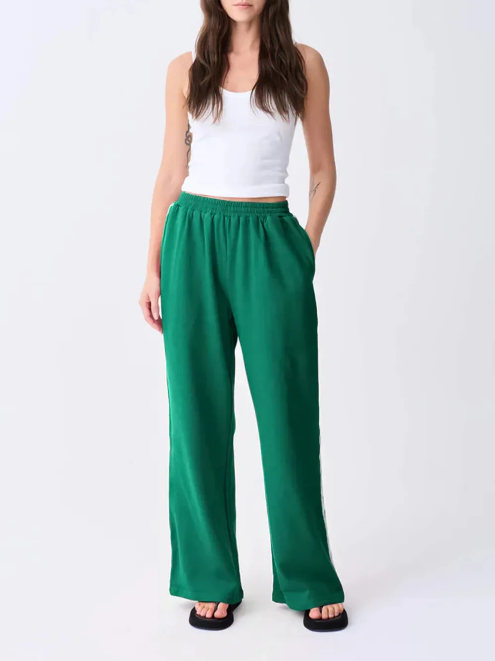 Casual Style Track Pant Green