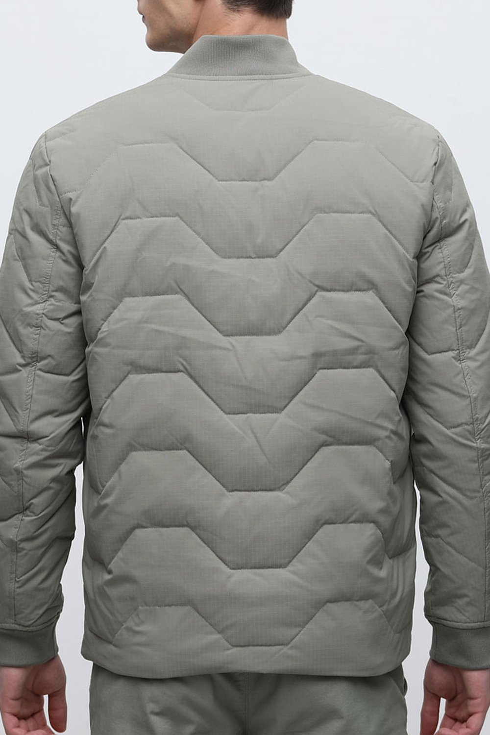 Black Quilted Redown Bomber Jacket